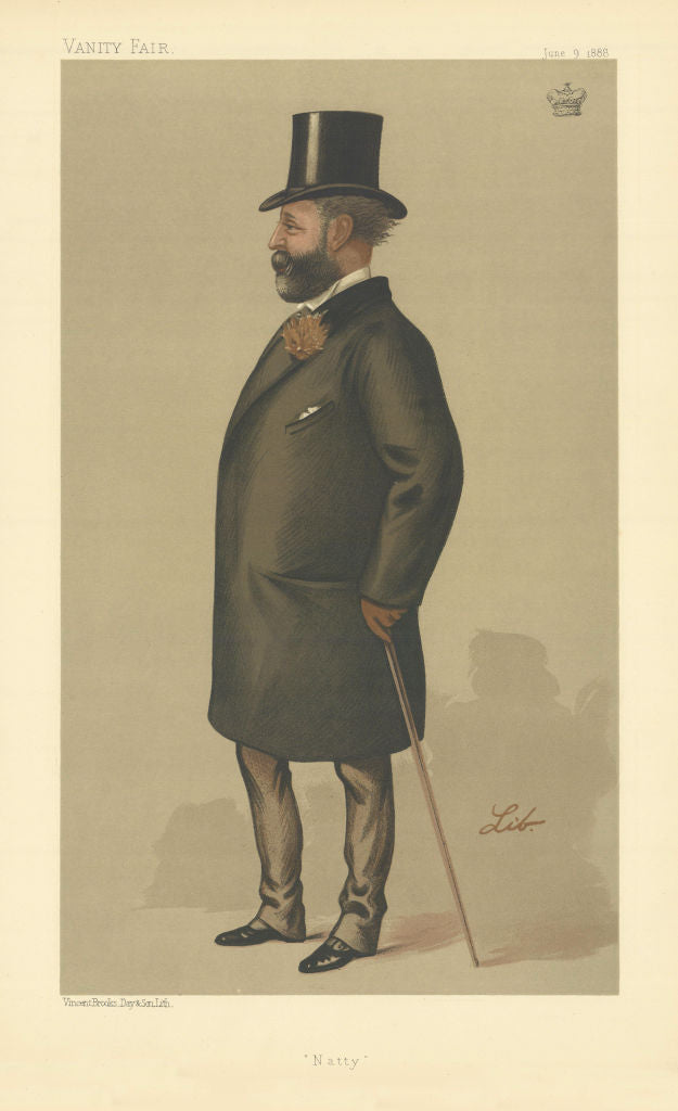 VANITY FAIR SPY CARTOON Nathaniel Mayer Rothschild 'Natty' Finance Banking 1888